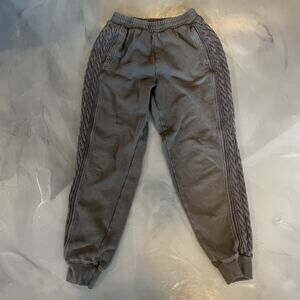 Aerie AE‎ Womens Sweatpants Jogger Size Small Gray Side Cable Knit Athleisure